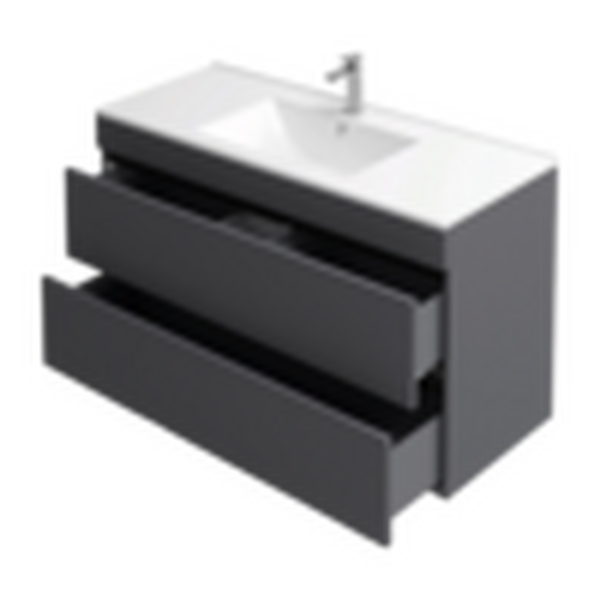 Подстолье подвесное Holler "Aura-90" (графит) с подсветкой 2 ящика под раковину "Holler E90" 912х580х450