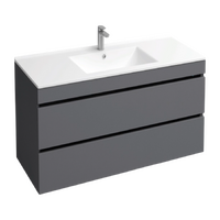 Подстолье подвесное Holler "Aura-90" (графит) с подсветкой 2 ящика под раковину "Holler E90" 912х580х450