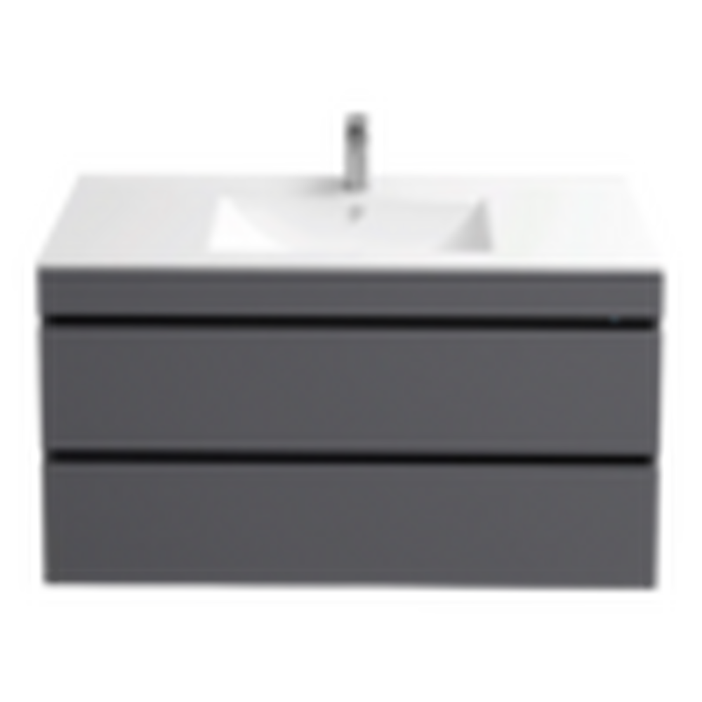 Подстолье подвесное Holler "Aura-90" (графит) с подсветкой 2 ящика под раковину "Holler E90" 912х580х450