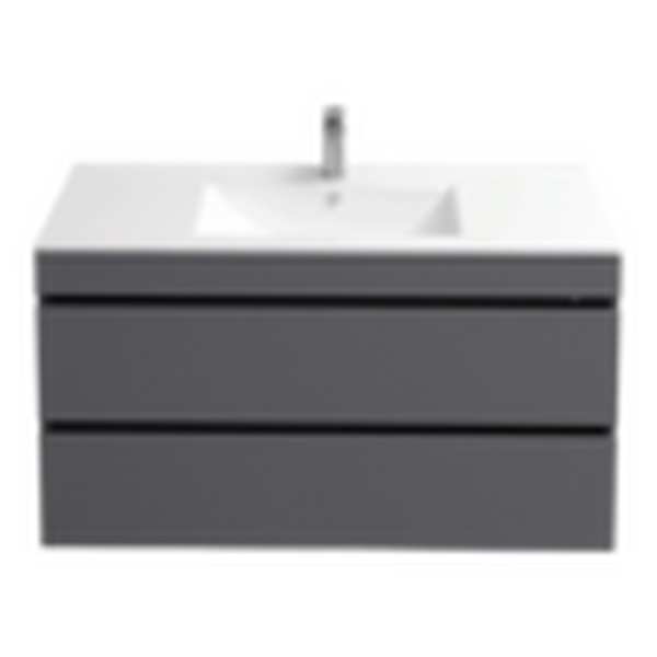 Подстолье подвесное Holler "Aura-90" (графит) с подсветкой 2 ящика под раковину "Holler E90" 912х580х450