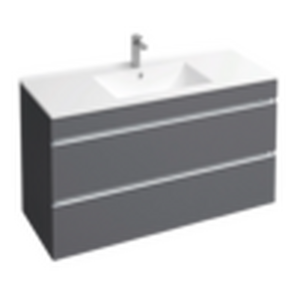 Подстолье подвесное Holler "Aura-90" (графит) с подсветкой 2 ящика под раковину "Holler E90" 912х580х450