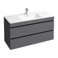 Подстолье подвесное Holler "Aura-100" (графит) с подсветкой 2 ящика под раковину "Holler E100" 1012х580х450