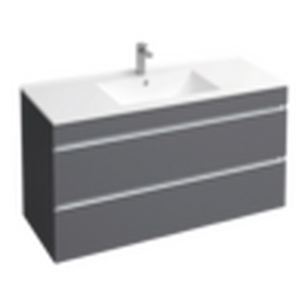 Подстолье подвесное Holler "Aura-100" (графит) с подсветкой 2 ящика под раковину "Holler E100" 1012х580х450