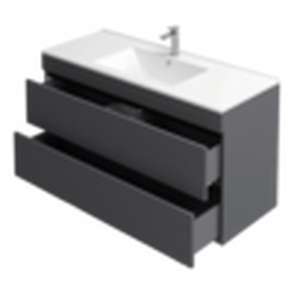 Подстолье подвесное Holler "Aura-100" (графит) с подсветкой 2 ящика под раковину "Holler E100" 1012х580х450