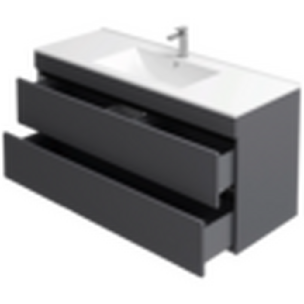 Подстолье подвесное Holler "Aura-120" (графит) с подсветкой 2 ящика под раковину "Holler E120" 1212х580х450