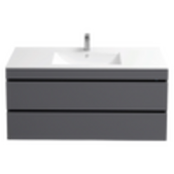 Подстолье подвесное Holler "Aura-120" (графит) с подсветкой 2 ящика под раковину "Holler E120" 1212х580х450