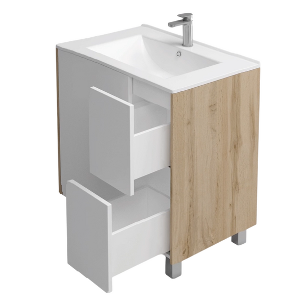 Подстолье Holler "Chic-80" Серый камень 1 дверь 2 ящика под раковину "Holler E80" 812х780х450