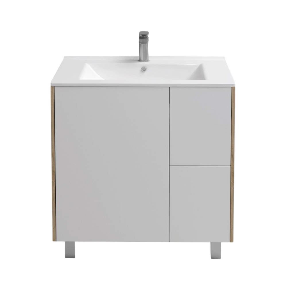 Подстолье Holler "Chic-80" Серый камень 1 дверь 2 ящика под раковину "Holler E80" 812х780х450