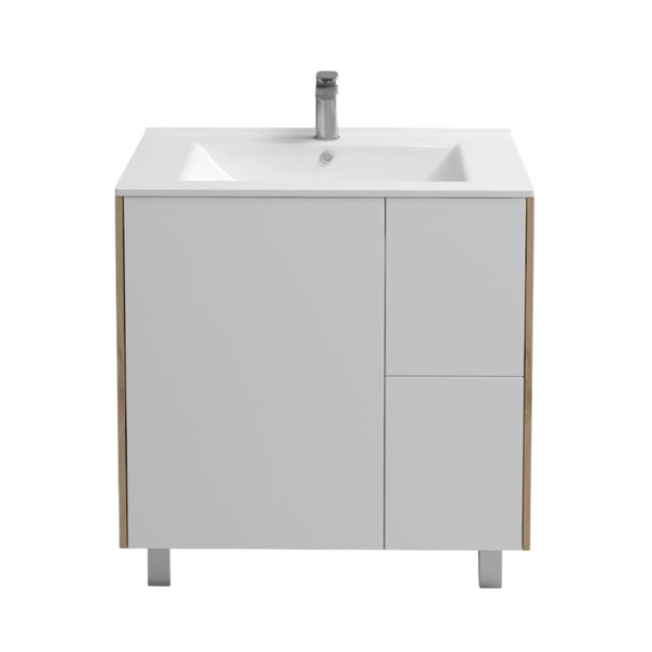 Подстолье Holler "Chic-80" Серый камень 1 дверь 2 ящика под раковину "Holler E80" 812х780х450