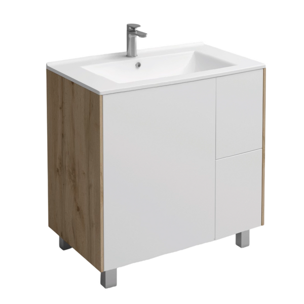 Подстолье Holler "Chic-80" Серый камень 1 дверь 2 ящика под раковину "Holler E80" 812х780х450