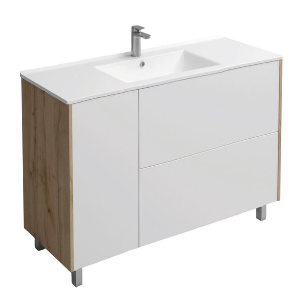 Подстолье Holler "Chic-90" Серый камень 1 дверь 2 ящика под раковину "Holler E90" 912х780х450