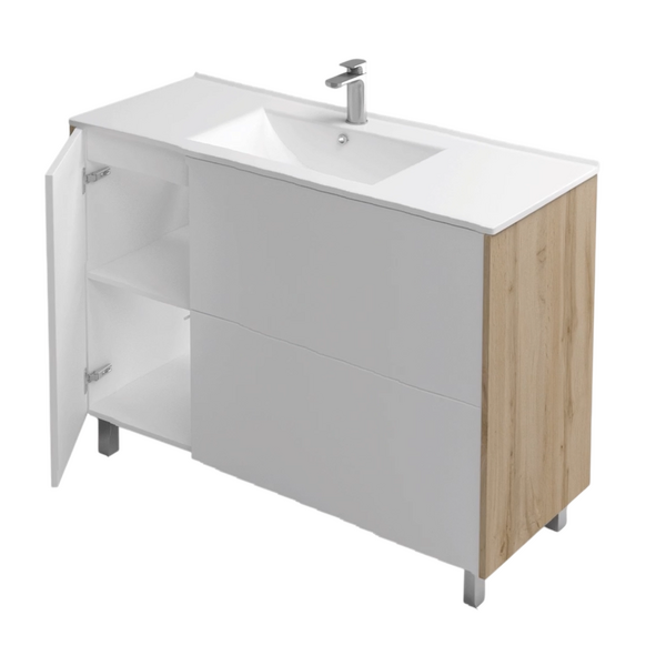 Подстолье Holler "Chic-90" Серый камень 1 дверь 2 ящика под раковину "Holler E90" 912х780х450