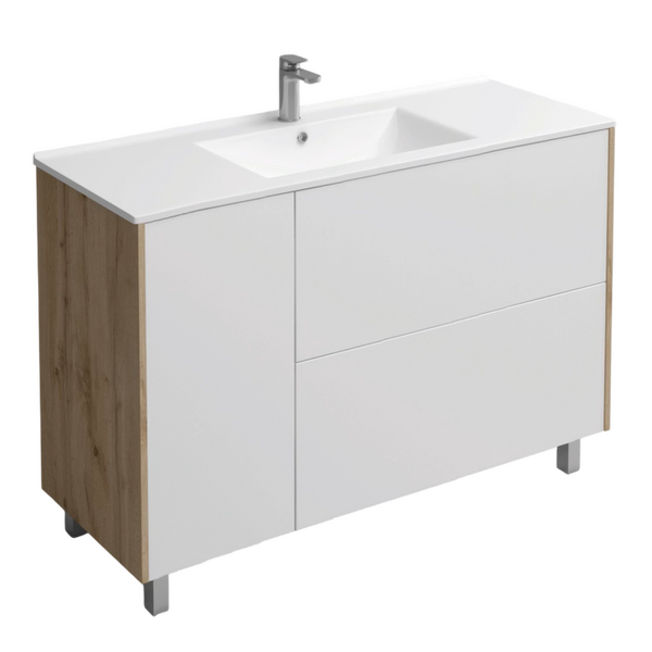 Подстолье Holler "Chic-100" Серый камень 1 дверь 2 ящика под раковину "Holler E100" 1012х780х450