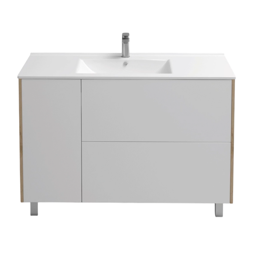 Подстолье Holler "Chic-100" Серый камень 1 дверь 2 ящика под раковину "Holler E100" 1012х780х450