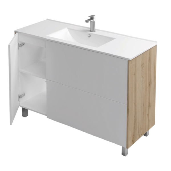 Подстолье Holler "Chic-100" Серый камень 1 дверь 2 ящика под раковину "Holler E100" 1012х780х450