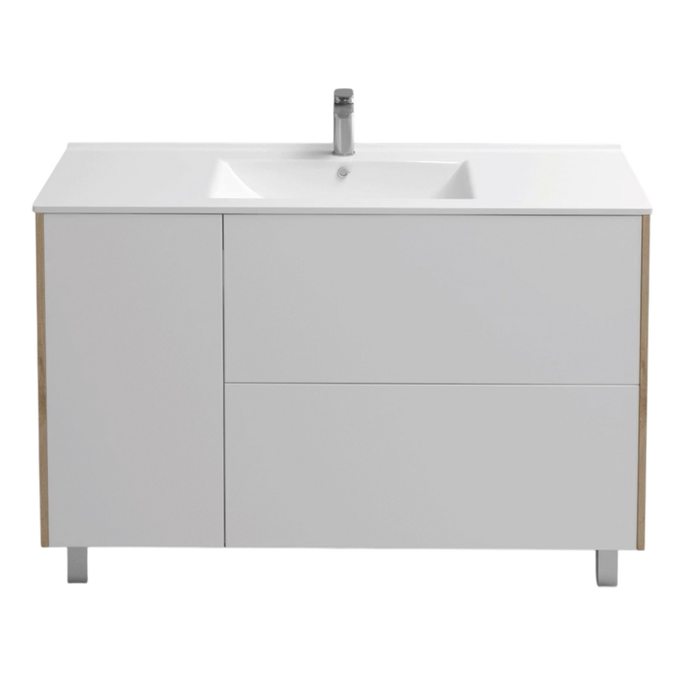 Подстолье Holler "Chic-120" Серый камень 1 дверь 2 ящика под раковину "Holler E120" 1212х780х450