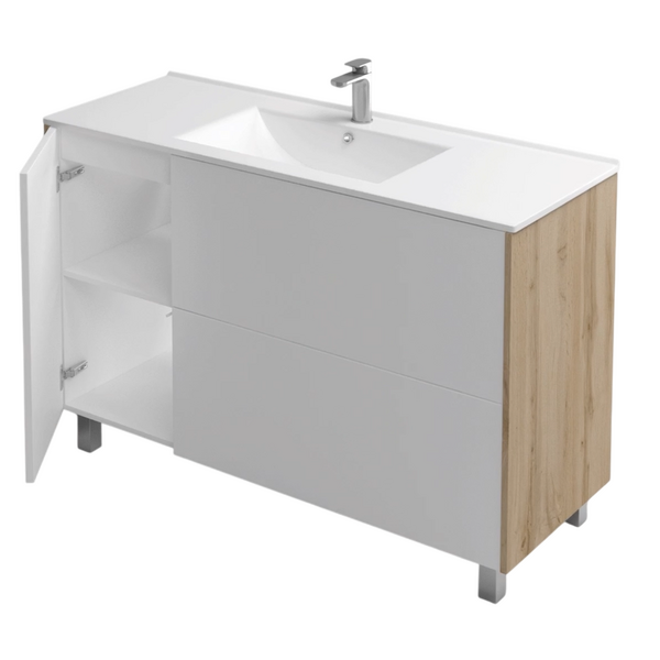 Подстолье Holler "Chic-120" Серый камень 1 дверь 2 ящика под раковину "Holler E120" 1212х780х450