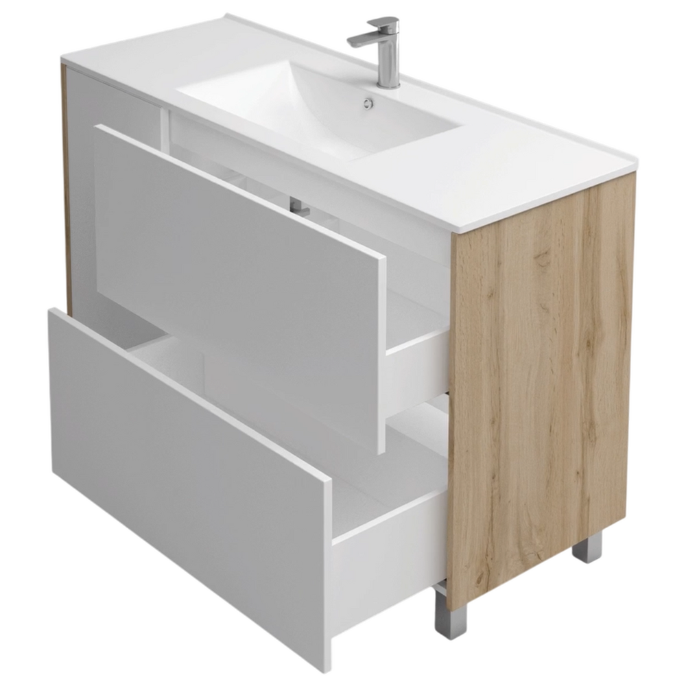 Подстолье Holler "Chic-120" Серый камень 1 дверь 2 ящика под раковину "Holler E120" 1212х780х450