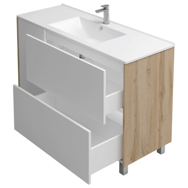 Подстолье Holler "Chic-120" Серый камень 1 дверь 2 ящика под раковину "Holler E120" 1212х780х450