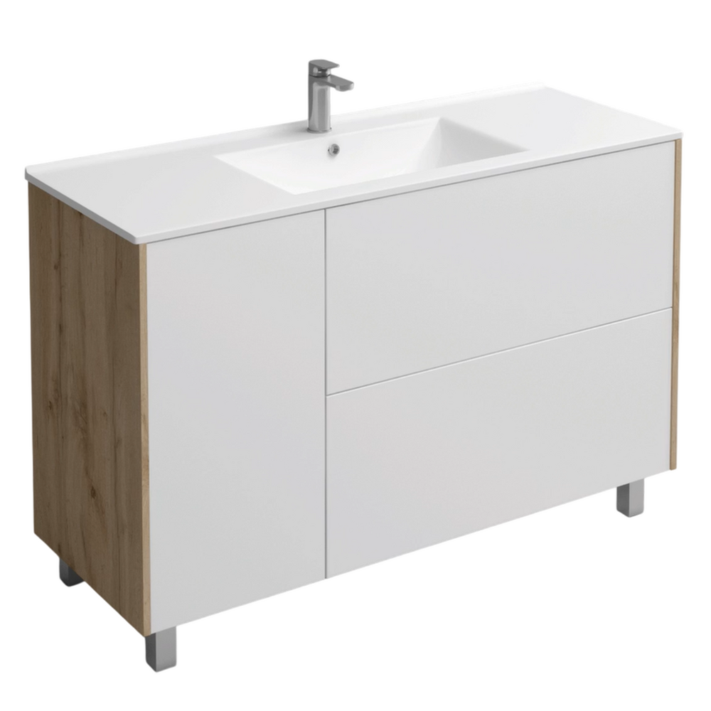 Подстолье Holler "Chic-120" Серый камень 1 дверь 2 ящика под раковину "Holler E120" 1212х780х450