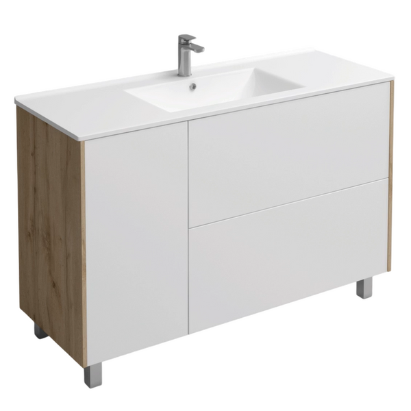 Подстолье Holler "Chic-120" Серый камень 1 дверь 2 ящика под раковину "Holler E120" 1212х780х450