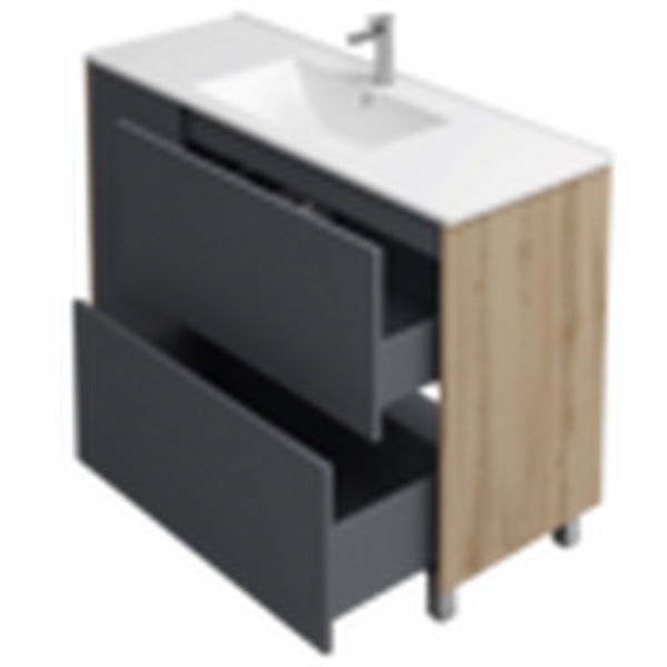 Подстолье Holler "Classy-90" (графит) 1 дверь 2 ящика под раковину "Holler E90" 912х780х450