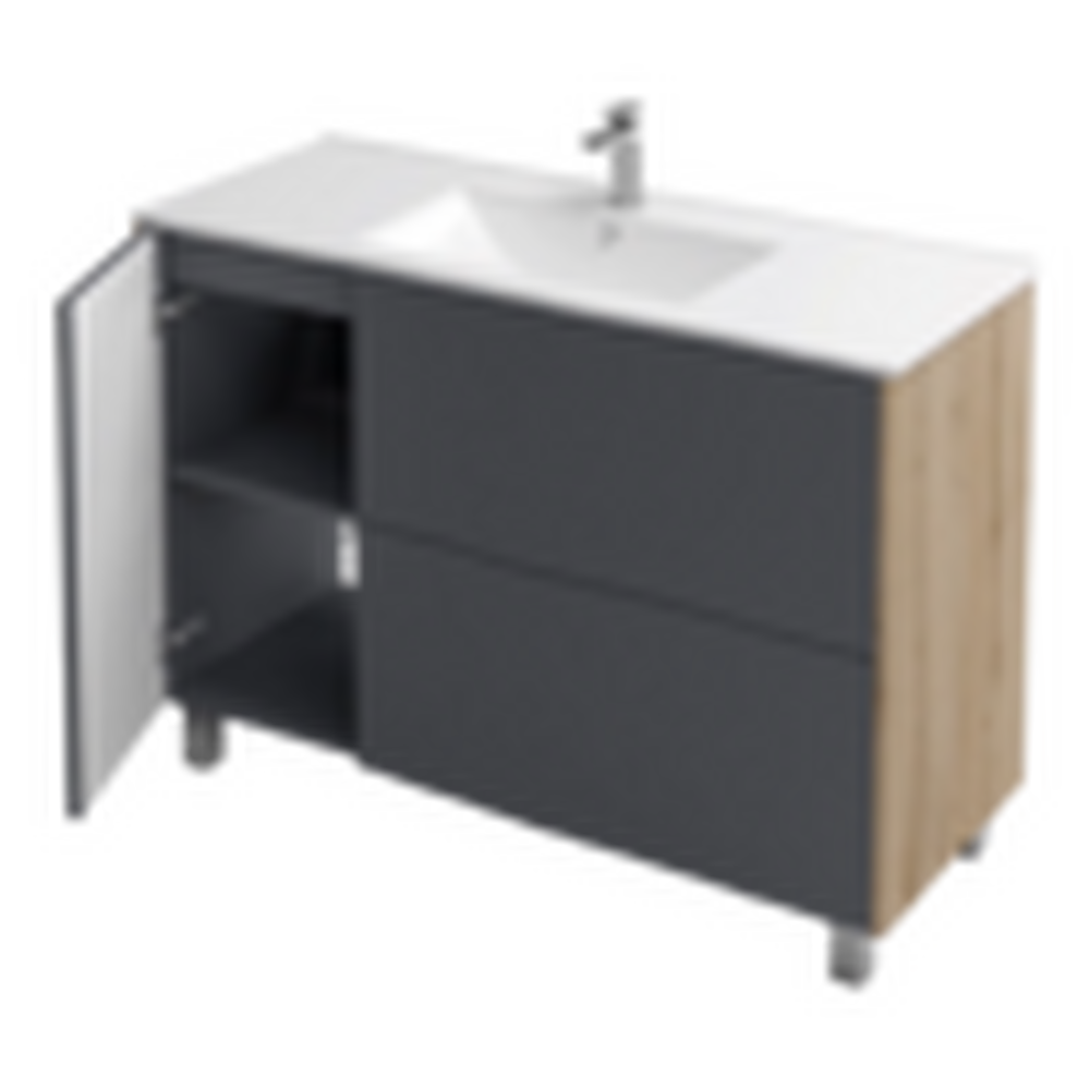 Подстолье Holler "Classy-90" (графит) 1 дверь 2 ящика под раковину "Holler E90" 912х780х450