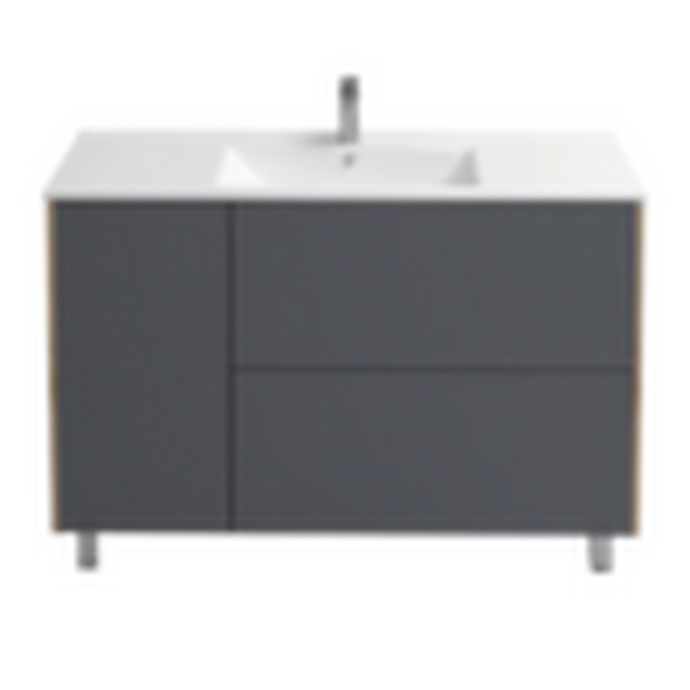 Подстолье Holler "Classy-100" (графит) 1 дверь 2 ящика под раковину "Holler E100" 1012х780х450