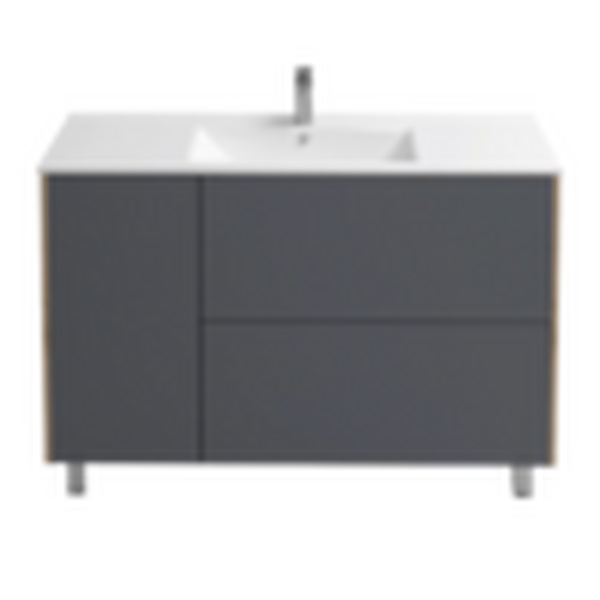 Подстолье Holler "Classy-100" (графит) 1 дверь 2 ящика под раковину "Holler E100" 1012х780х450