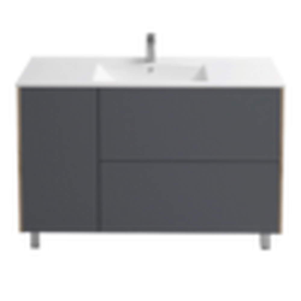 Подстолье Holler "Classy-120" (графит) 1 дверь 2 ящика под раковину "Holler E120" 1212х780х450