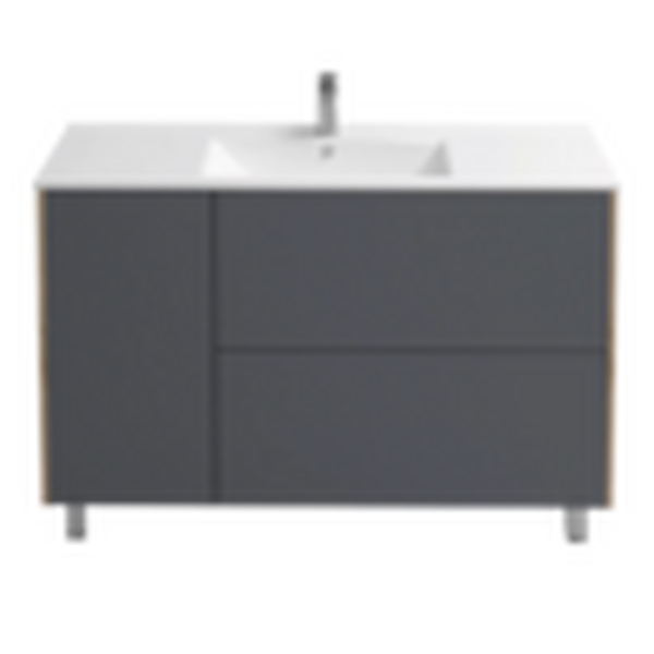 Подстолье Holler "Classy-120" (графит) 1 дверь 2 ящика под раковину "Holler E120" 1212х780х450