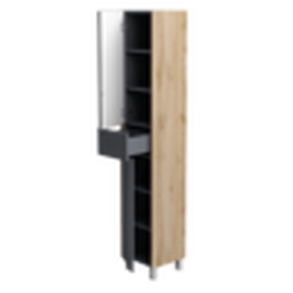 Пенал Holler "Classy" (графит) 2 двери,1 ящик 350х2000х350