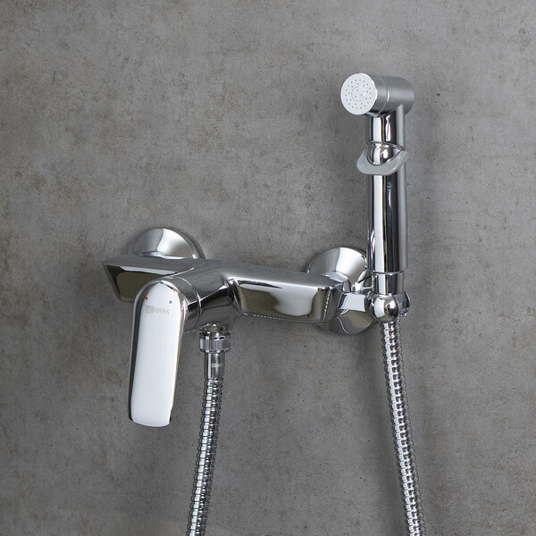 LM11418C Verba Смеситель настенный с гигиеническим душем, хром LEMARK								