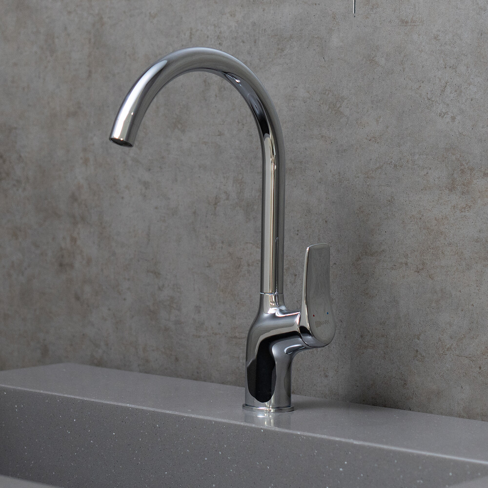 LM11305C Ortus Смеситель для кухни, с высоким поворотным изливом, хром LEMARK								 