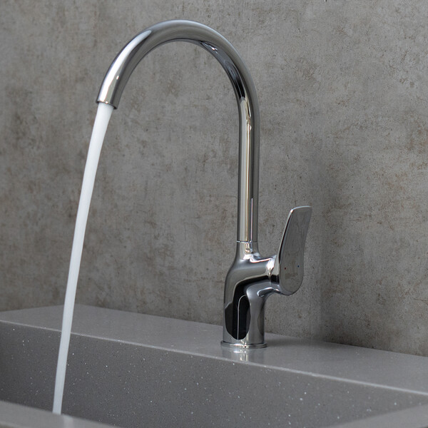 LM11305C Ortus Смеситель для кухни, с высоким поворотным изливом, хром LEMARK								 