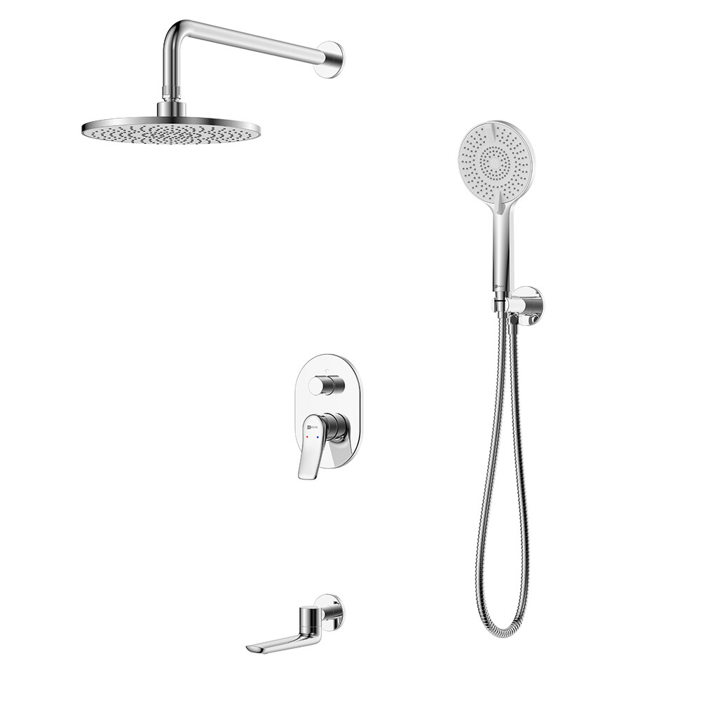 LM11322C Ortus Смеситель для ванны и душа встраиваемый с дополнительной 3-функциональной лейкой, хром LEMARK								