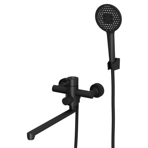 Смеситель для ванны с длинным поворотным изливом RUSH Melos SUS1101-51Black черный