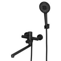 Смеситель для ванны с длинным поворотным изливом RUSH Melos SUS1101-51Black черный   РАСПРОДАЖА