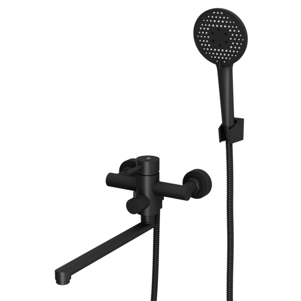 Смеситель для ванны с длинным поворотным изливом RUSH Melos SUS1101-51Black черный   РАСПРОДАЖА