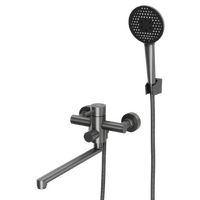 Смеситель для ванны с длинным поворотным изливом RUSH Melos SUS1101-51Grey графит