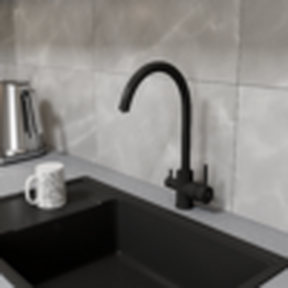  Смеситель для кухонной мойки с фильтром RUSH SUS9035-37Black черный