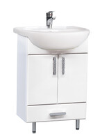 Подстолье SANTREK HOME "Марта-50" (Белый) 2 двери 1 ящик под умывальник "Уют-50"