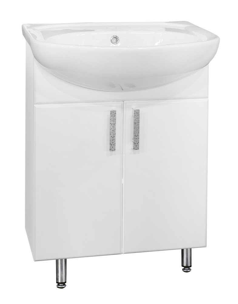 Подстолье SANTREK HOME "Марта-60" (Белый МАТОВЫЙ) 2 двери под умывальник "Уют-60"