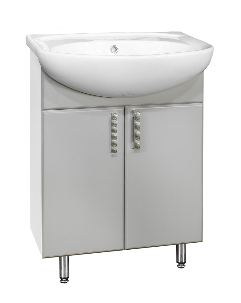 Подстолье SANTREK HOME "Марта-60" (Серый МАТОВЫЙ) 2 двери под умывальник "Уют-60"