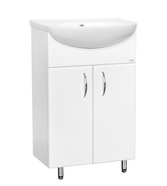 Подстолье SANTREK HOME "СИТИ NEW-50" (Белый) 2 двери под умывальник "Уют-50" 482х800х286