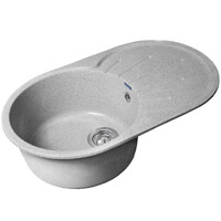 Мойка для кухни GranFest Композит RONDO 750L чаша + крыло 746*455 мм, овал (R-750L серый)