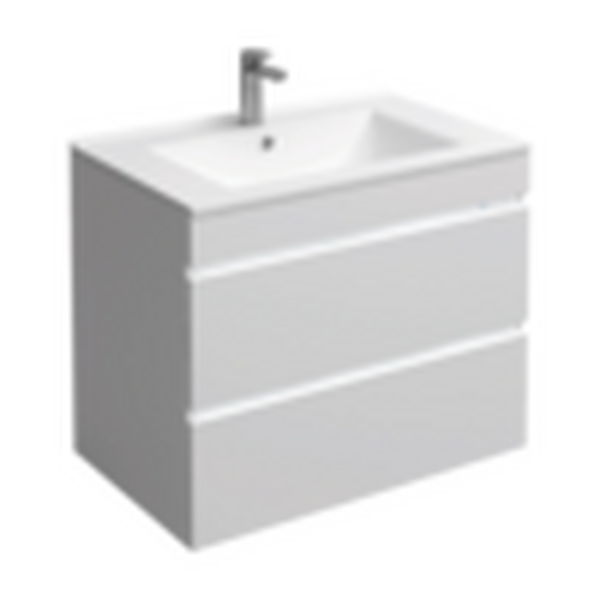 Подстолье подвесное Holler "Aura-70" (белый) с подсветкой 2 ящика под раковину "Holler E70" 712х580х450