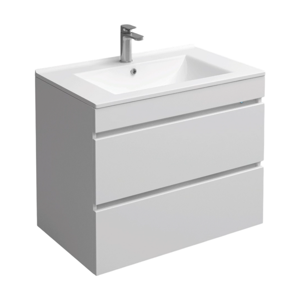 Подстолье подвесное Holler "Aura-70" (белый) с подсветкой 2 ящика под раковину "Holler E70" 712х580х450