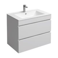 Подстолье подвесное Holler "Aura-70" (белый) с подсветкой 2 ящика под раковину "Holler E70" 712х580х450