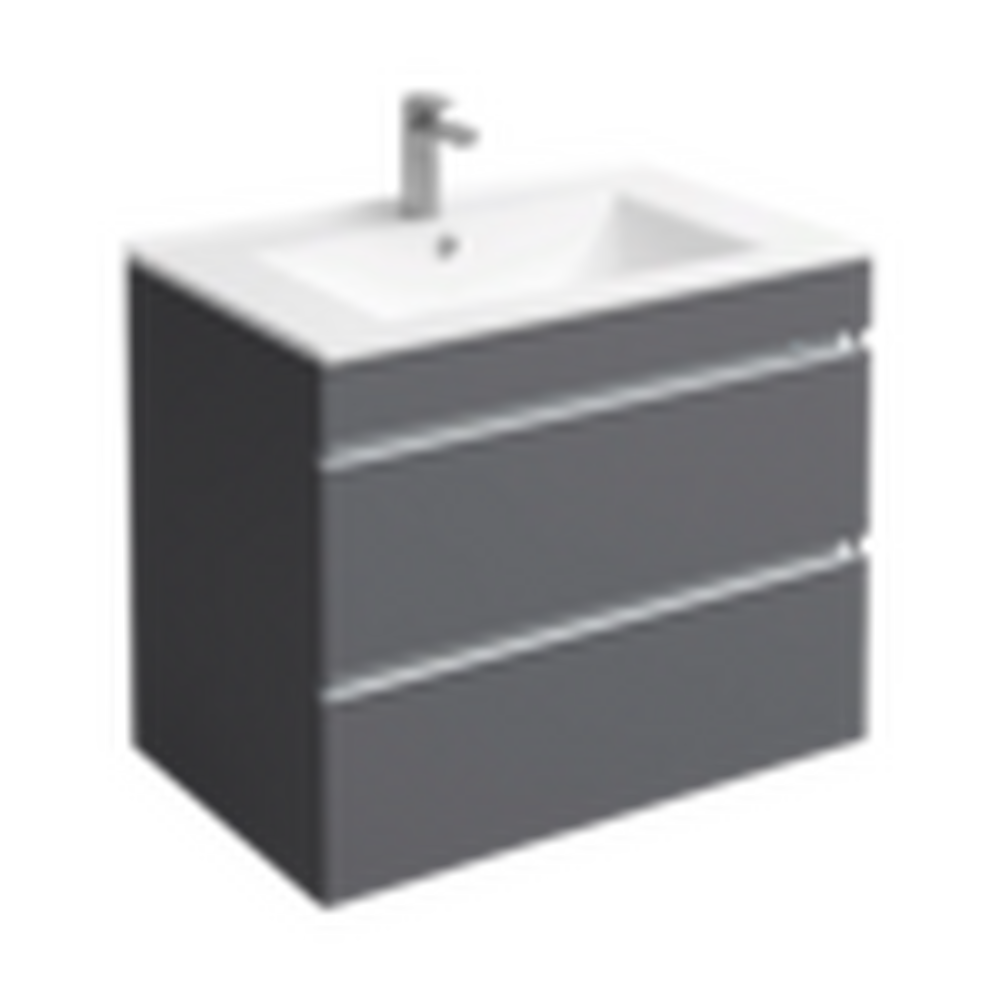 Подстолье подвесное Holler "Aura-70" (графит) с подсветкой 2 ящика под раковину "Holler E70" 712х580х450